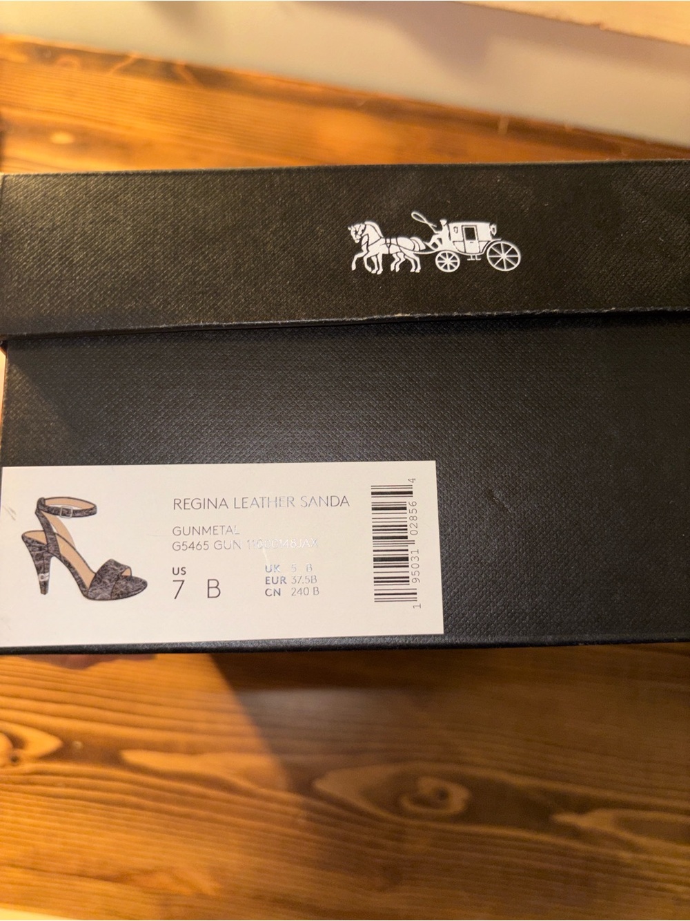 Coach Regina Leather Sandal in Gunmetal